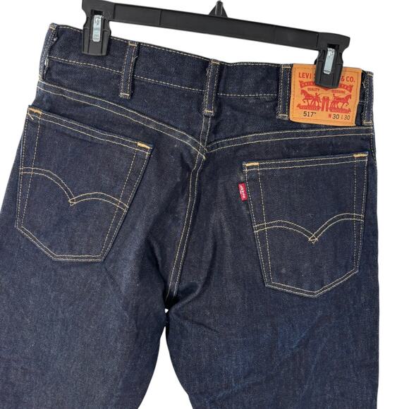 Levi's Men's Blue 517 Bootcut Mid Rise Rigid Regular Fit Boot Cut Cotton Jeans - Picture 8 of 12